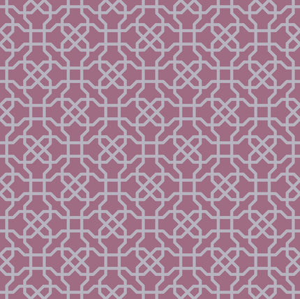 GP190051 Grace & Gardenia - Hexagon Pattern on Violet Premium Peel and Stick Wallpaper Panel 6 Ft High x 26
