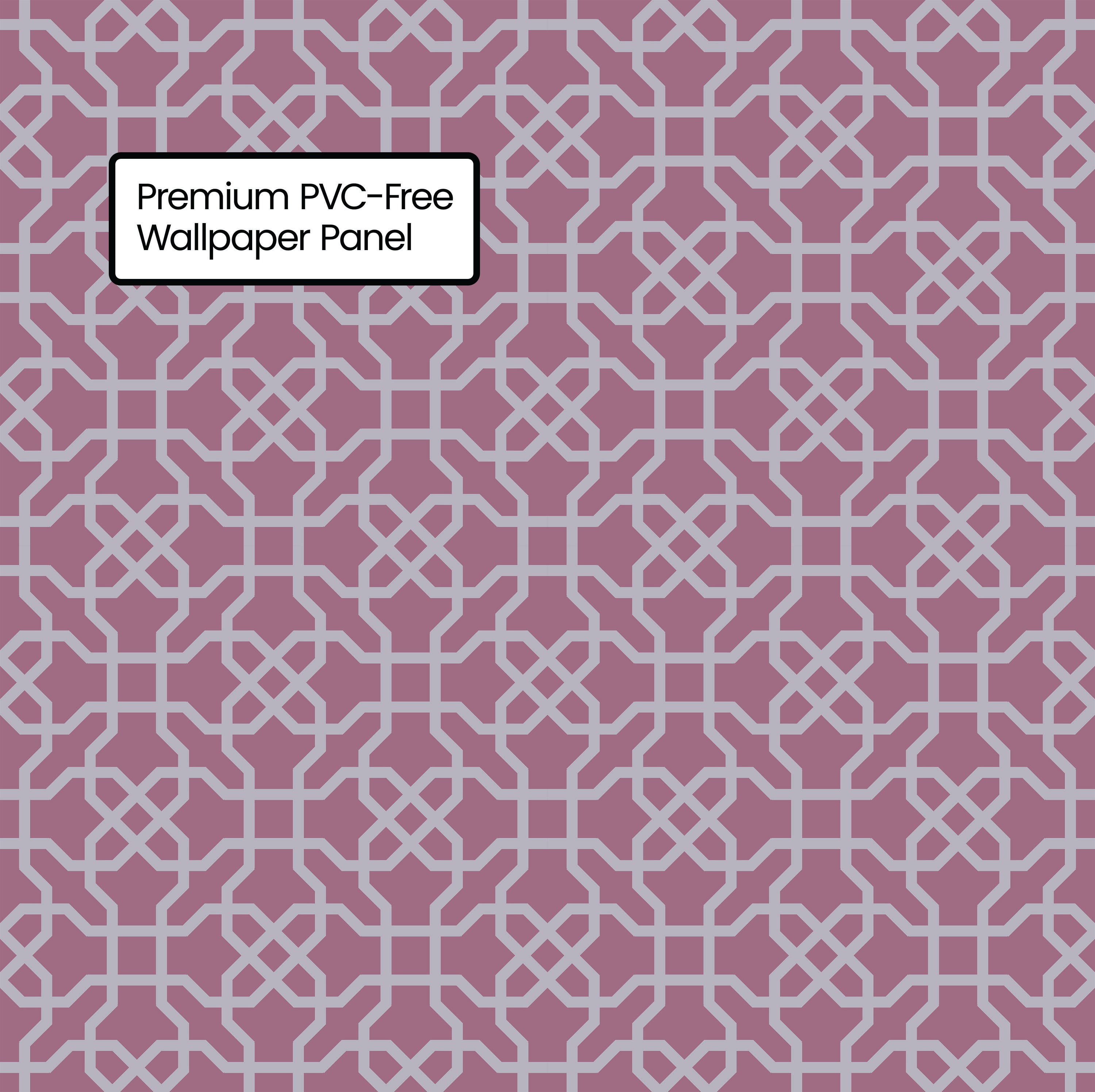 GP190051 Grace & Gardenia - Hexagon Pattern on Violet Premium Peel and Stick Wallpaper Panel 6 Ft High x 26