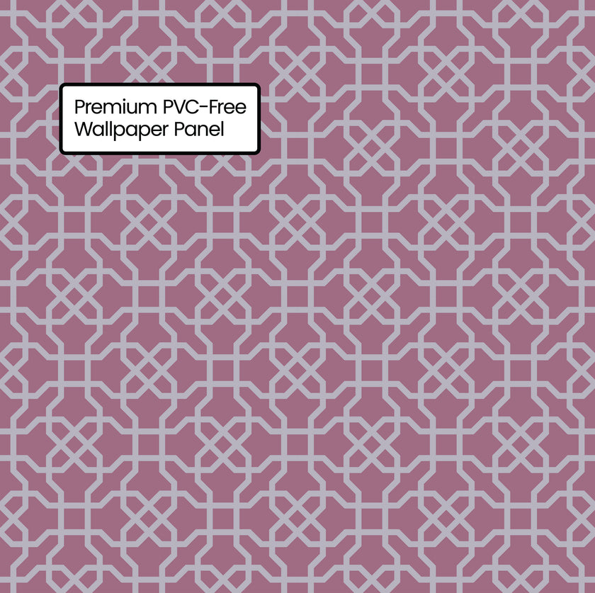 GP190051 Grace & Gardenia - Hexagon Pattern on Violet Premium Peel and Stick Wallpaper Panel 6 Ft High x 26