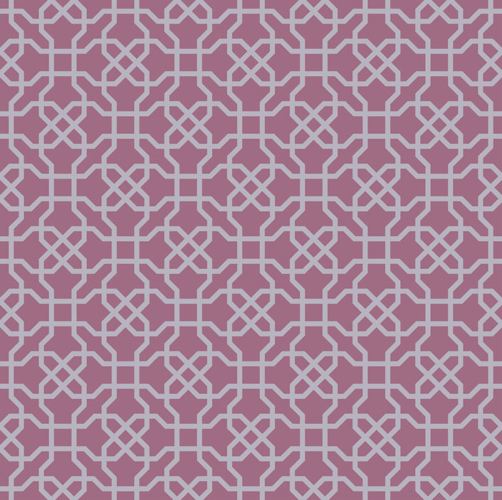 GP190051 Grace & Gardenia - Hexagon Pattern on Violet Premium Peel and Stick Wallpaper Panel 6 Ft High x 26