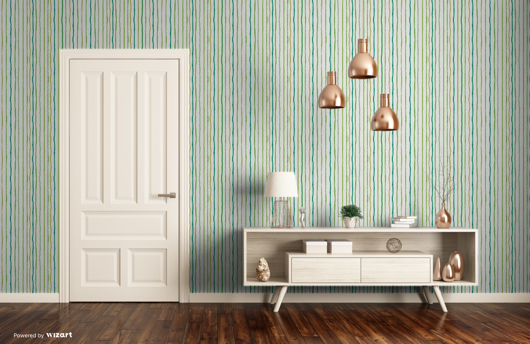 GP190081 - Grace & Gardenia Multi-color Vertical Paint Lines Premium Peel and Stick Wallpaper Panel 6 Ft High x 26