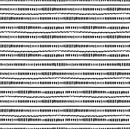 GP190091 Grace & Gardenia - Black and White Hand Painted Lines Premium Peel and Stick Wallpaper Panel 6 Ft High x 26