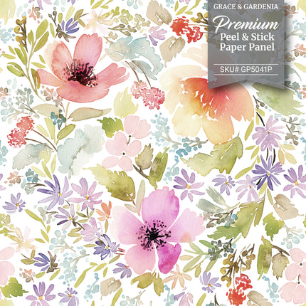 GP5041 Watercolor Wildflowers Wallpaper Panels