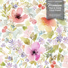 GP5041V Grace & Gardenia Watercolor Wildflowers Premium Peel and Stick Vinyl Wallpaper Panel Green Pink Purple 26 inch Wide x 9 Ft Long