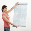 GW0061 Hand Painted Grid Peel and Stick Wallpaper Roll 20.5 inch Wide x 18 ft. Long, Light Blue/White