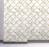 GW0071 Moroccan Marble Peel and Stick Wallpaper Roll 20.5 inch Wide x 18 ft. Long, Gold White Gray