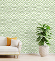 GW0081 Trellis Pattern Peel and Stick Wallpaper Roll 20.5 inch Wide x 18 ft. Long, Green