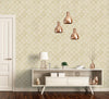 GW0141 Faded Grid Peel and Stick Wallpaper Roll 20.5in W x 18ft L, Beige Brown