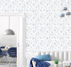 GW0161 Grace & Gardenia Geometric Abstract Lines Peel and Stick Wallpaper Roll 20.5 inch Wide x 18 ft. Long, Blue/White