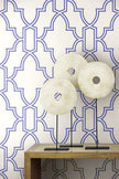 Tile Trellis Peel & Stick GW1005 Wallpaper Blue