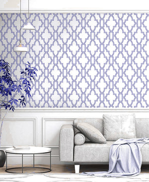 Tile Trellis Peel & Stick GW1005 Wallpaper Blue