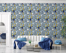 GW1021 Sailboats at Sunset Peel and Stick Wallpaper Roll 20.5 inch Wide x 18 ft. Long, Gray/Navy/Yellow