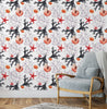 GW1031 Coral Under the Sea Peel and Stick Wallpaper Roll 20.5 inch Wide x 18 ft. Long, Black/White/Orange/Red