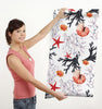 GW1031 Coral Under the Sea Peel and Stick Wallpaper Roll 20.5 inch Wide x 18 ft. Long, Black/White/Orange/Red