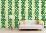 GW12021 Geometric Banana Leaf Peel and Stick Wallpaper Roll 20.5 inch Wide x 18 ft. Long Green/Purple