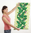 GW12021 Geometric Banana Leaf Peel and Stick Wallpaper Roll 20.5 inch Wide x 18 ft. Long Green/Purple