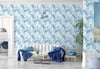 GW12061 Hand Drawn Palms Peel and Stick Wallpaper Roll 20.5 inch Wide x 18 ft. Long, Blue