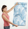 GW12061 Hand Drawn Palms Peel and Stick Wallpaper Roll 20.5 inch Wide x 18 ft. Long, Blue