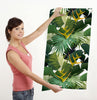 GW12071 Dark Green Palms Peel and Stick Wallpaper Roll 20.5 inch Wide x 18 ft. Long, Green/Yellow