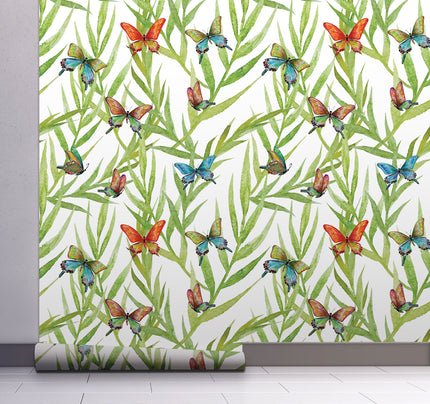 Tropical Leaves and Butterflies