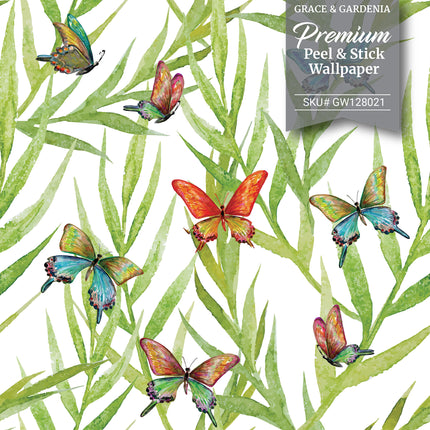Tropical Leaves and Butterflies