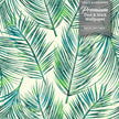 GW128051 Blue and Green Palms Peel and Stick Wallpaper Roll 20.5 inch Wide x 18 ft. Long Blue/Green