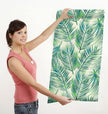 GW128051 Blue and Green Palms Peel and Stick Wallpaper Roll 20.5 inch Wide x 18 ft. Long Blue/Green