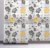 GW15031 Gray and Yellow Flowers with Lines Peel and Stick Wallpaper Roll 20.5 inch Wide x 18 ft. Long, Gray/Yellow