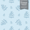 GW158041 Blue Floral on Light Blue  Peel and Stick Wallpaper Roll 20.5 inch Wide x 18 ft. Long, Blue