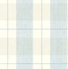 GW2003W  Grace & Gardenia Plaid Peel and Stick Wallpaper Roll in Soft Blue and Cream