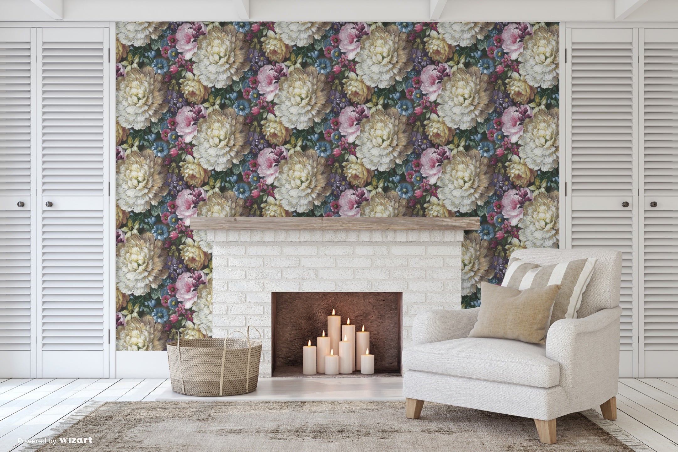 GW2012 Grace & Gardenia Monet's Garden Flowers Peel and Stick Wallpaper multi-colors