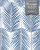 GW2016 Grace & Gardenia Tropical Blue Palm Leaf Peel and Stick Wallpaper Roll 20.5 inch Wide x 18 ft. Long, Blue