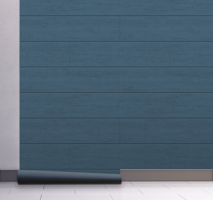 GW2017  Wood Shiplap Peel and Stick Wallpaper Roll 19 inch Wide x 18 ft. Long Blue