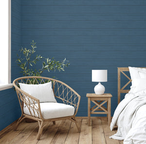 GW2017  Wood Shiplap Peel and Stick Wallpaper Roll 19 inch Wide x 18 ft. Long Blue
