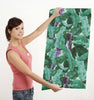 GW2101 Painted Banana Leaves Peel and Stick Wallpaper Roll 20.5 inch Wide x 18 ft. Long, Green/Purple