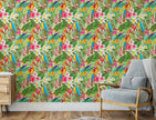 GW2111 Parrot Jungle Leaves Peel and Stick Wallpaper Roll 20.5 inch Wide x 18 ft. Long, Multicolor