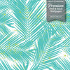 GW2121 Paint Spattered Palms Peel and Stick Wallpaper Roll 20.5 inch Wide x 18 ft. Long, Aqua/Green