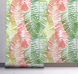 GW2161 Abstract Palms Peel and Stick Wallpaper Roll 20.5 inch Wide x 18 ft. Long, Pink/Green