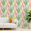 GW2161 Abstract Palms Peel and Stick Wallpaper Roll 20.5 inch Wide x 18 ft. Long, Pink/Green