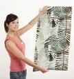 GW2162 Abstract Palms Peel and Stick Wallpaper Roll 20.5 inch Wide x 18 ft. Long, Gray/Black/Green