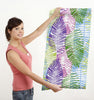 GW2163 Abstract Palms Peel and Stick Wallpaper Roll 20.5 inch Wide x 18 ft. Long, Green/Purple/Blue