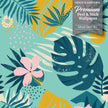 GW2181 Grace & Gardenia Abstract Tropical Peel and Stick Wallpaper Roll 20.5 inch Wide x 18 ft. Long, Blue Orange Pink