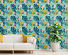 GW2181 Grace & Gardenia Abstract Tropical Peel and Stick Wallpaper Roll 20.5 inch Wide x 18 ft. Long, Blue Orange Pink