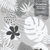 GW2182 Grace & Gardenia Black and White Tropical Foliage Peel and Stick Wallpaper Roll 20.5 inch Wide x 18 ft. Long, Black Gray