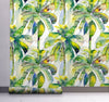 GW2201 Grace & Gardenia Watercolor Palms Peel and Stick Wallpaper Roll 20.5 inch Wide x 18 ft. Long, Green Yellow Blue