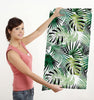 GW2211 Grace & Gardenia Modern Tropical Palm Foliage Peel and Stick Wallpaper Roll 20.5 inch Wide x 18 ft. Long, Green White Black