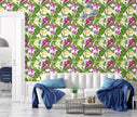 GW2221 Grace & Gardenia Tropical Plumeria Peel and Stick Wallpaper Roll 20.5 inch x 18 ft. Long Green White Pink