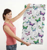 GW2241 Grace & Gardenia Painted Lady Butterflies Peel and Stick Wallpaper Roll 20.5 inch Wide x 18 ft. Long, Green Pink Purple