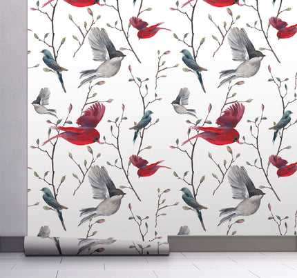 Watercolor Birds Magnolia Forest