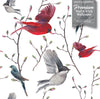 GW3041 Grace & Gardenia Watercolor Birds Magnolia Forest Peel and Stick Wallpaper Roll 20.5 inch Wide x 18 ft. Long, Red Blue Gray